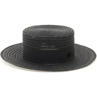👉 L vrouwen zwart Kiki hemp canotier hat