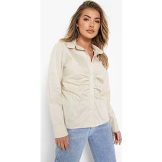 👉 Geplooide Poplin Blouse, Stone