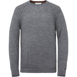 👉 XL male grijs R-neck tech merino melee