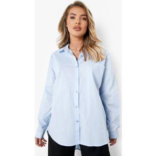 👉 Long Line Blouse Met Rug Strik, Pale Blue