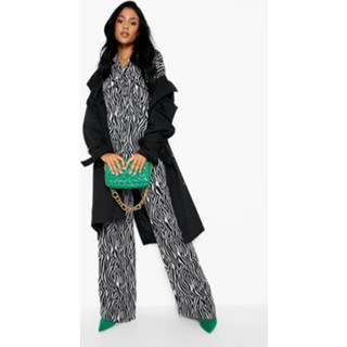 👉 Tall Oversized Zebraprint Overhemd, Black