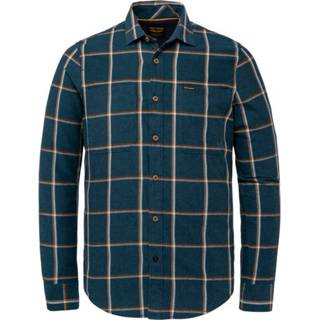 👉 Shirt lange mouw s male blauw Long sleeve twill check 8719419954171