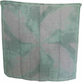 👉 Shawl onesize vrouwen groen Silk Foulard Wrap