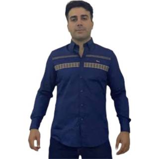 👉 L male blauw Camicia