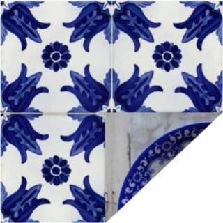 👉 Onesize vrouwen blauw Scarf fleurs et tags rouges 1.4x1.4 ava liebe tiles 11955115