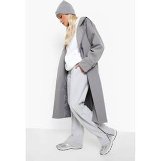 👉 Oversized Joggingbroek Met Zoomrits En Biezen, Ash Grey