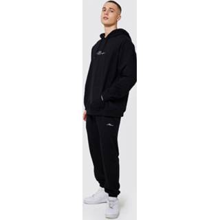 👉 Oversized Man Signature Trainingspak Met Capuchon, Black