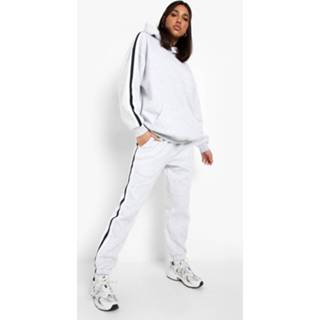 👉 Gestreept Trainingspak Met Capuchon, Ash Grey