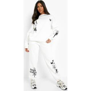 👉 Graffiti Trainingspak Met Sweater En Joggingbroek, Ecru