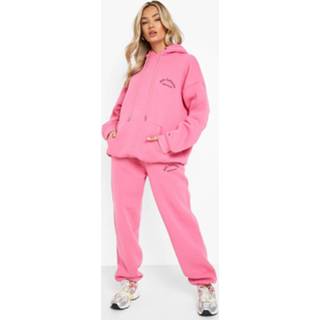 👉 Oversized Geborduurd Ofcl Studio Trainingspak, Hot Pink