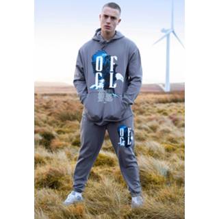 👉 Oversized Gerecycled Ofcl Eagle Trainingspak Met Capuchon, Charcoal