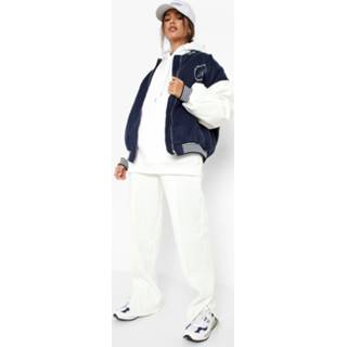 👉 Baggy Joggingbroek Met Split, Ecru