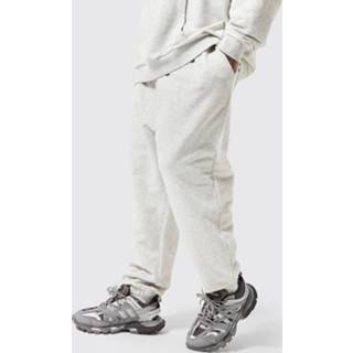 👉 Plus Ecru Mergel Regular Fit Joggingbroek, Ecru