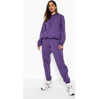 👉 Trainingspak Met Capuchon En Geplooide Zoom, Violet