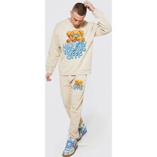 👉 Oversized Gerecycled Teddy Trainingspak Met Sweater, Sand