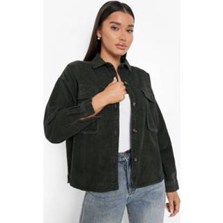 👉 Corduroy Overhemd Met Grote Knopen, Khaki