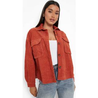 👉 Overhemd rust Corduroy Met Grote Knopen,