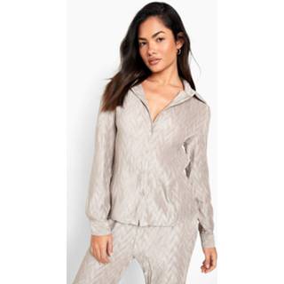 👉 Blous s sand Premium Baggy Plisse Blouse Met Textuur,