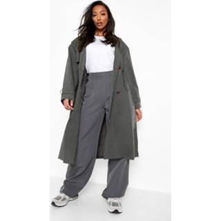 👉 Synch Taille Met Capuchon Trenchcoat, Charcoal