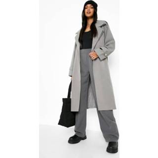 👉 Trenchcoat Met Dubbele Kraag, Grey