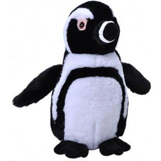 👉 Knuffel pluche kinderen dieren Eco-kins zwartvoet pinguin van 30 cm