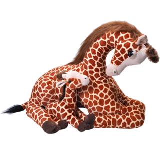 👉 Grote pluche knuffel kinderen dieren familie giraffe 60 cm