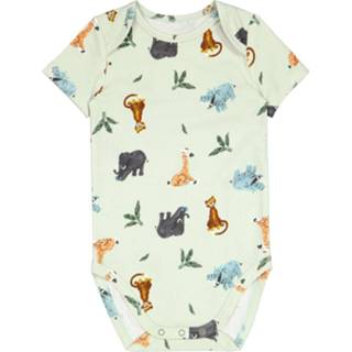 Rompertje katoen wit baby meisjes HEMA Romper Met Stretch Safari (wit)