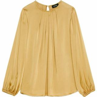 👉 Vrouwen geel mannen Blusa Donna, Girocollo, Maniche Lunghe