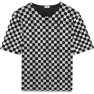 👉 Print T-shirt XL male zwart Checkerboard