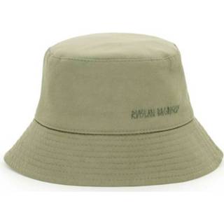 👉 L vrouwen groen Logo embroidery bucket hat