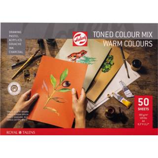 👉 Houten blok a4 stuks active Talens Toned Paper - warme tinten 8712079451585