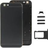 👉 Zwart active onderdelen Volledige montagebehuizingsdeksel voor iPhone 6, inclusief achteromslag en kaartvak&volumeregelingstoets&aan / uit-knop mute-schakelaar vibratorsleutel (zwart) 6922465612670