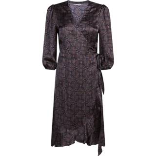 👉 Dress vrouwen paars Art Deco Print