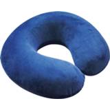 👉 Solid Homecare nekkussen soft velour memory foam Blauw