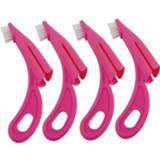 👉 Tandenborstel rood rose active 4 STUKS Huisdier Vinger Kat En Hond Orale Reiniging Tool Zachte Borstel (Rose Red)