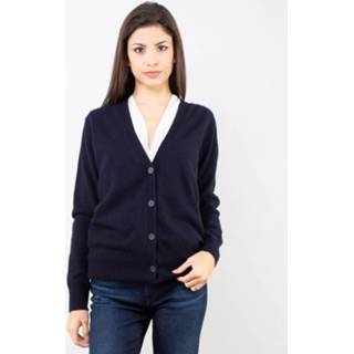 👉 Vrouwen blauw Cardigan con finta camicia