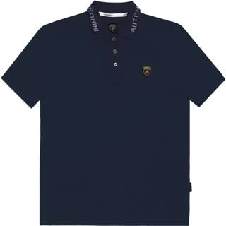 👉 Poloshirt s male blauw Polo Shirt With Jacquard Collar 8052672136930