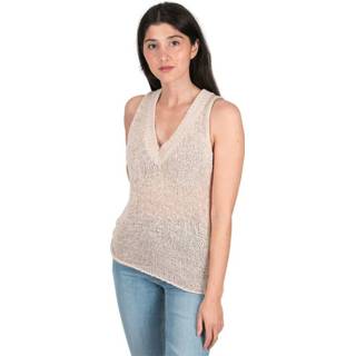 👉 Slipover s vrouwen beige Knit 1647781039592