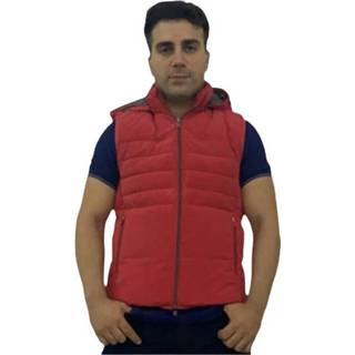 👉 Gilet l male rood con cappuccio