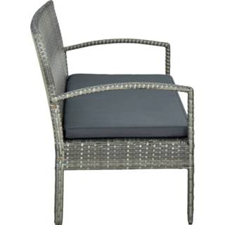 👉 Tuinbank grijs active 3-zits met kussen poly rattan 8719883855547
