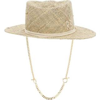 👉 L vrouwen beige Pierced gambler hat with chain