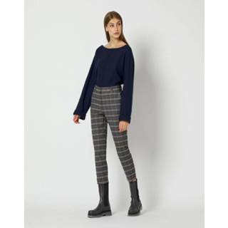 👉 Vrouwen grijs Pantaloni Chino CON Stampa Check Art. P084Pq