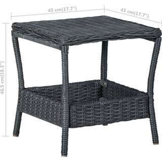 Terrastafel grijs active Tuintafel 45x45x46,5 cm poly rattan donkergrijs 8720286156148