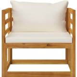 👉 Terrasstoel active acaciahout Tuinstoel met crèmekleurige kussens massief 8720286114438