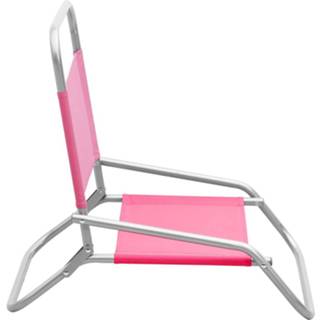 👉 Strandstoel roze stof active Strandstoelen 2 st inklapbaar 8720286073223