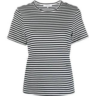 👉 L vrouwen zwart Striped Crewneck TEE