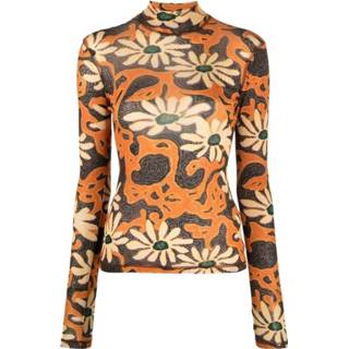 👉 Blous m vrouwen oranje Blouse