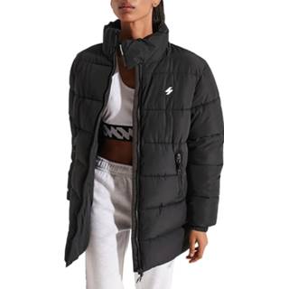 👉 Winterjas XS vrouwen zwart Superdry Longline Sports Puffer Dames 5057847313867