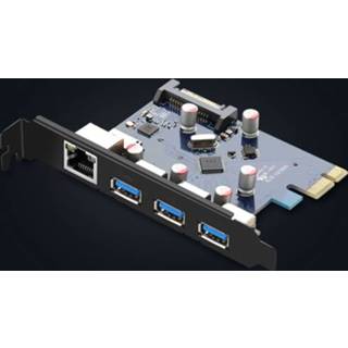 👉 Netwerkkaart active Ugreen PCI-E + 3 poorten USB 3.0 uitbreidingskaart, desktopcomputer chassis Supersnelheid Gigabit Ethernet-kaart