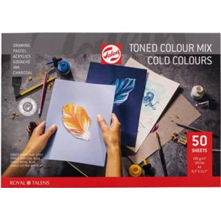 👉 Houten blok a4 stuks active Talens Toned Paper - koele tinten 8712079451547